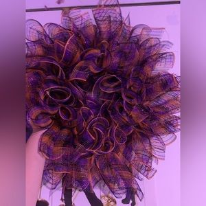 Black,orange, purple Halloween wreath